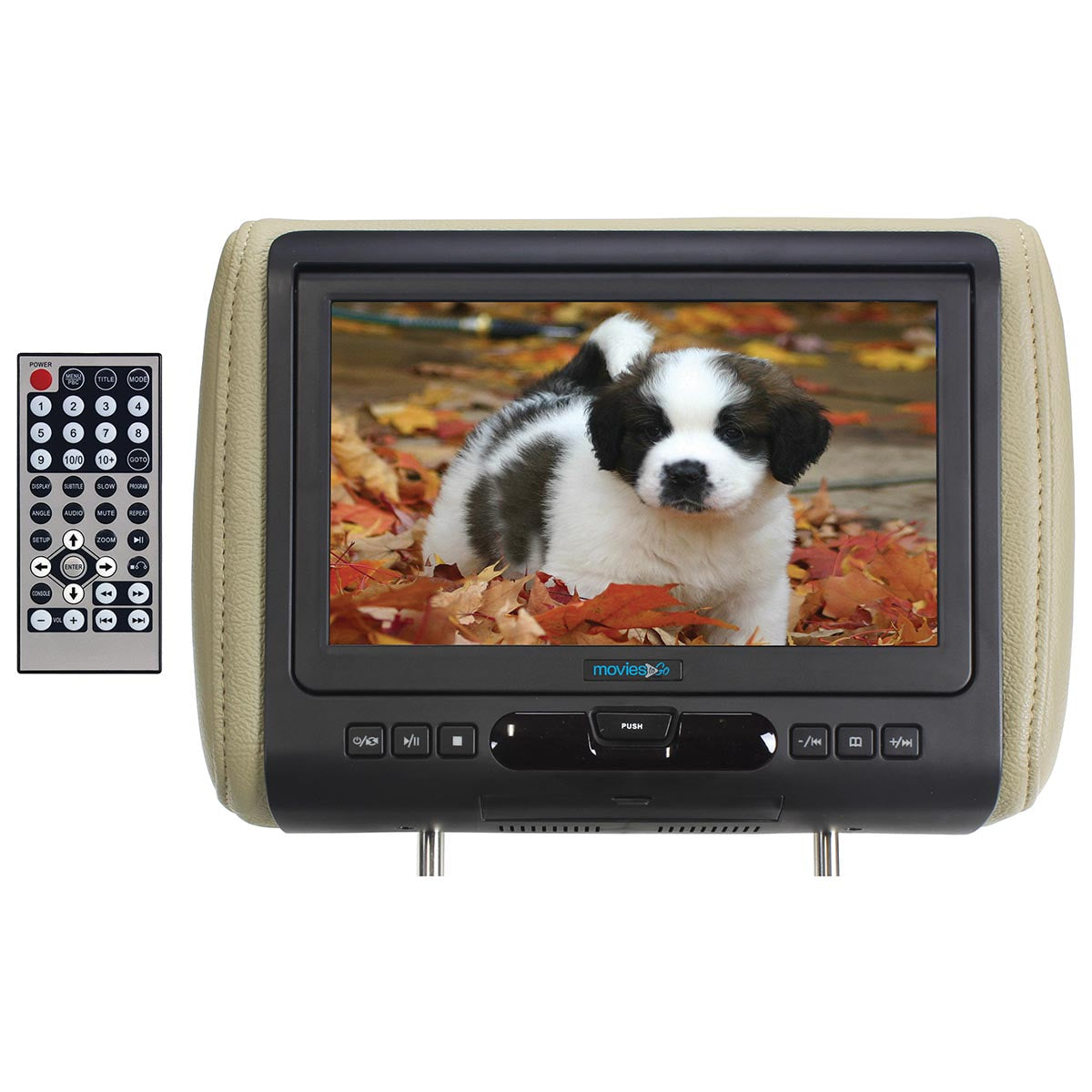 Movies to Go 9″ Headrest Monitor (Single) with DVD Player, HDMI Input, IR/FM Transmitters and Color Skins