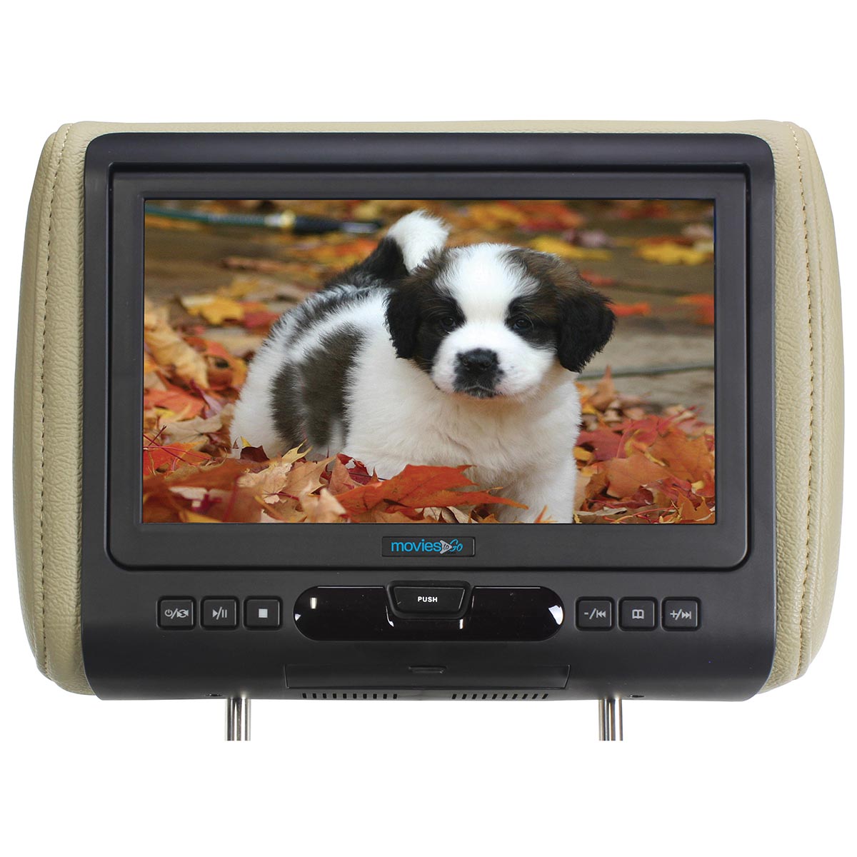 Movies to Go 9″ Headrest Monitor (Single) with DVD Player, HDMI Input, IR/FM Transmitters and Color Skins